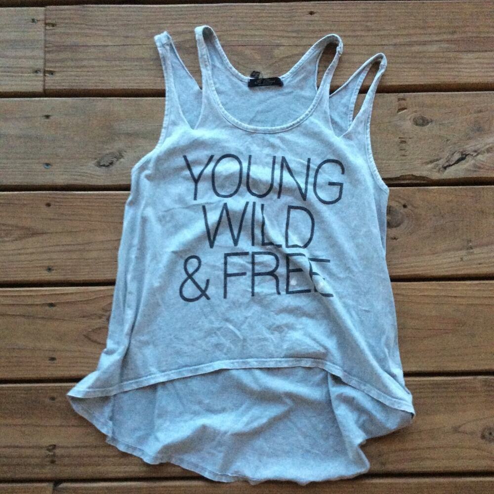 Grey Graphic Young & Wild Tank